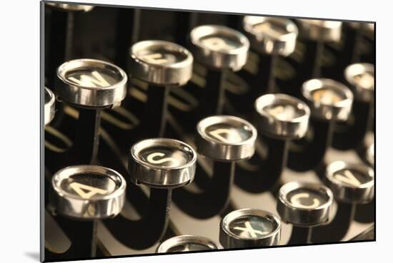 Vintage Typewriter Keys-SSilver-Mounted Photographic Print