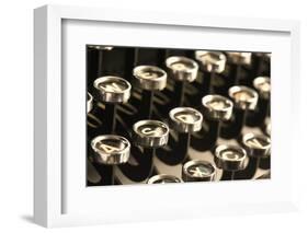 Vintage Typewriter Keys-SSilver-Framed Photographic Print