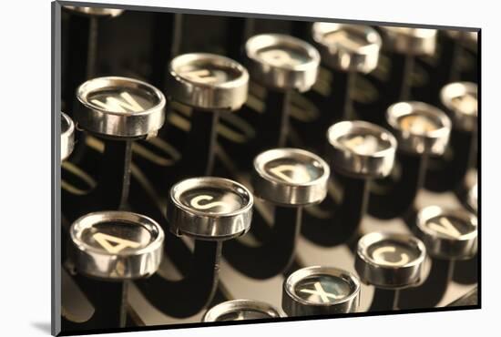 Vintage Typewriter Keys-SSilver-Mounted Photographic Print