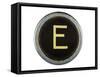 Vintage Typewriter Letter E Isolated On White-Steve Collender-Framed Stretched Canvas