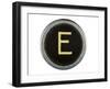 Vintage Typewriter Letter E Isolated On White-Steve Collender-Framed Art Print