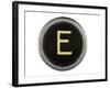 Vintage Typewriter Letter E Isolated On White-Steve Collender-Framed Art Print