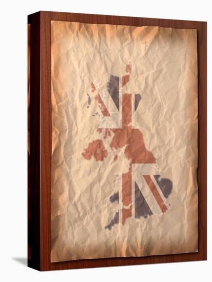 Vintage Uk Map On Paper Craft-vichie81-Stretched Canvas
