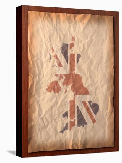 Vintage Uk Map On Paper Craft-vichie81-Stretched Canvas