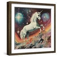 Vintage Unicorn Collage Art-Samantha Hearn-Framed Photographic Print