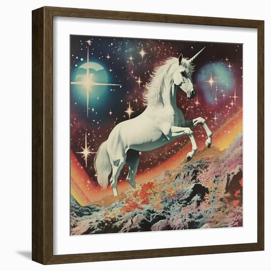 Vintage Unicorn Collage Art-Samantha Hearn-Framed Photographic Print