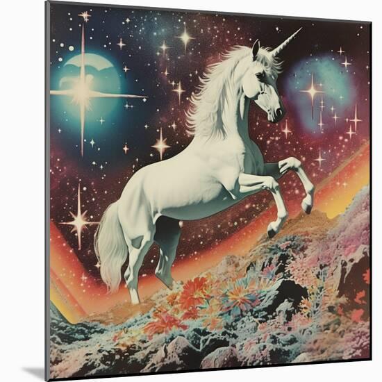 Vintage Unicorn Collage Art-Samantha Hearn-Mounted Photographic Print