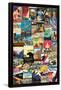 Vintage US Travel Ads Collage-null-Framed Poster