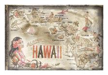 Aloha Hawaii-Vintage Vacation-Mounted Art Print