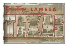 Texas Greetings-Vintage Vacation-Art Print