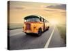 Vintage Van on a Countryside Road-olly2-Stretched Canvas