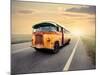 Vintage Van on a Countryside Road-olly2-Mounted Photographic Print