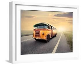 Vintage Van on a Countryside Road-olly2-Framed Photographic Print