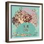 Vintage Vector Background with Corals and Fishes. Underwater Live Card. Summer Vacation Concept Car-smilewithjul-Framed Art Print