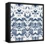 Vintage Vector Damask Pattern with Abstract Shapes-tukkki-Framed Stretched Canvas
