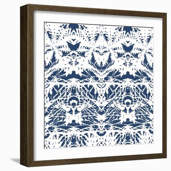 Vintage Vector Damask Pattern with Abstract Shapes-tukkki-Framed Art Print