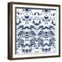 Vintage Vector Damask Pattern with Abstract Shapes-tukkki-Framed Art Print