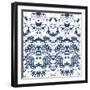 Vintage Vector Damask Pattern with Abstract Shapes-tukkki-Framed Art Print