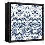 Vintage Vector Damask Pattern with Abstract Shapes-tukkki-Framed Stretched Canvas