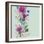 Vintage Vertical Watercolor Herbal Seamless Border with Blooming Meadow Flowers-Thistles Dandelions-depiano-Framed Art Print