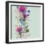 Vintage Vertical Watercolor Herbal Seamless Border with Blooming Meadow Flowers-Thistles Dandelions-depiano-Framed Art Print