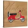 Vintage Vespa Red-Dominique Vari-Stretched Canvas