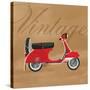 Vintage Vespa Red-Dominique Vari-Stretched Canvas