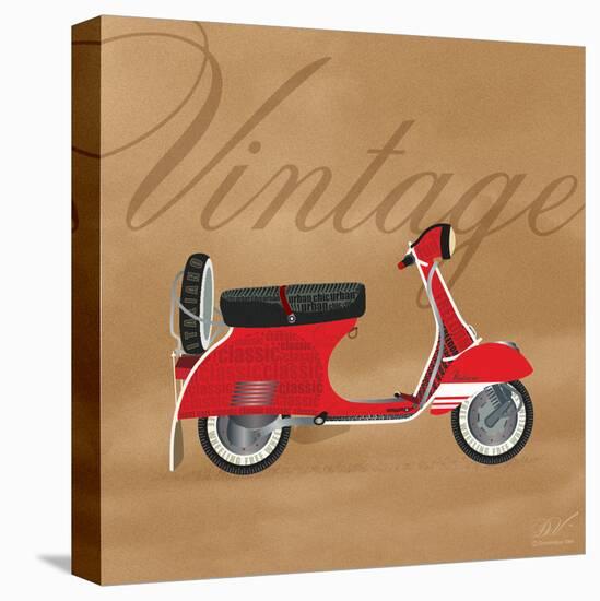 Vintage Vespa Red-Dominique Vari-Stretched Canvas