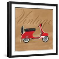 Vintage Vespa Red-Dominique Vari-Framed Art Print