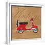 Vintage Vespa Red-Dominique Vari-Framed Art Print