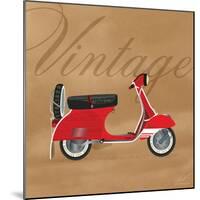 Vintage Vespa Red-Dominique Vari-Mounted Art Print