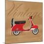 Vintage Vespa Red-Dominique Vari-Mounted Art Print