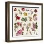 Vintage Victorian Flowers Clip Art-Karimala-Framed Art Print