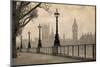 Vintage View of London, Big Ben & Houses of Parliament-tkemot-Mounted Photographic Print