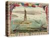 Vintage View of Statue of Liberty-null-Stretched Canvas