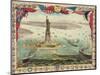 Vintage View of Statue of Liberty-null-Mounted Art Print