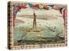 Vintage View of Statue of Liberty-null-Stretched Canvas