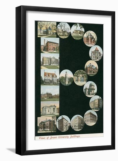 Vintage Views of Brown University-null-Framed Art Print