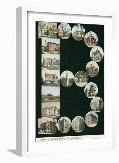 Vintage Views of Brown University-null-Framed Art Print