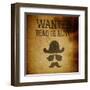 Vintage "Wanted..." Poster, Grunge Illustration-pashabo-Framed Art Print