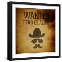 Vintage "Wanted..." Poster, Grunge Illustration-pashabo-Framed Art Print