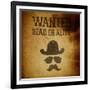 Vintage "Wanted..." Poster, Grunge Illustration-pashabo-Framed Art Print