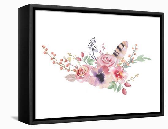 Vintage Watercolor Bouquet-Kris_art-Framed Stretched Canvas