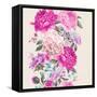 Vintage Watercolor Vector Floral Seamless Border, Bouquet of Peonies and Wild Flowers, Watercolor B-depiano-Framed Stretched Canvas