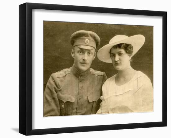 Vintage Wedding Photo (During First World War)-Elzbieta Sekowska-Framed Photographic Print