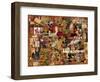 Vintage Wine Collage-Vintage Apple Collection-Framed Giclee Print