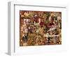 Vintage Wine Collage-Vintage Apple Collection-Framed Giclee Print