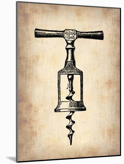 Vintage Wine Opener 2-NaxArt-Mounted Art Print