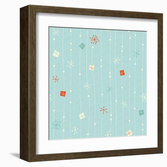 Vintage Winter Pattern-orangeberry-Framed Art Print