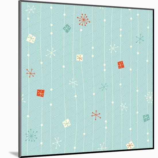 Vintage Winter Pattern-orangeberry-Mounted Art Print